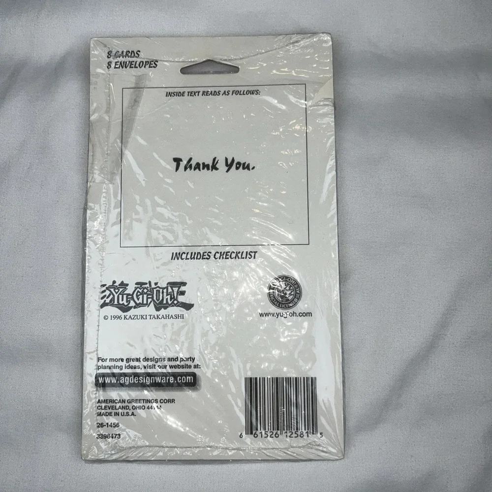 Yu-Gi-Oh 8 Thank You Notes  Anime Manga Birthday Party Supplies Cards Thanks NEW